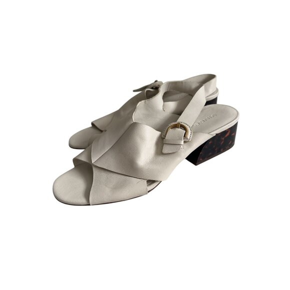 VINCE Cream Leather Slingback Tortoise Heels Size US 9.5 - Picture 8 of 11